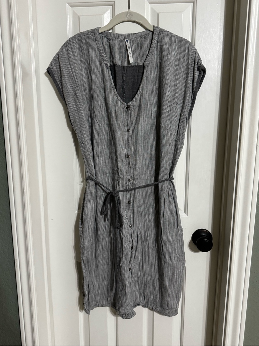 Kuhl Gray Button-Front Belted Women's Dress